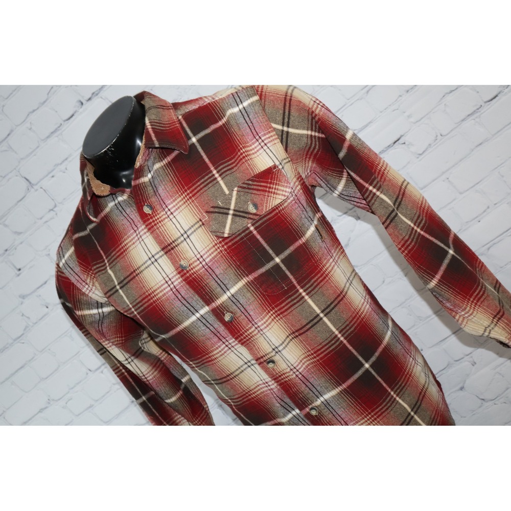 Legendary Whitetails Buck Shirt Mens Medium Red Plaid Flannel Corduroy Trim